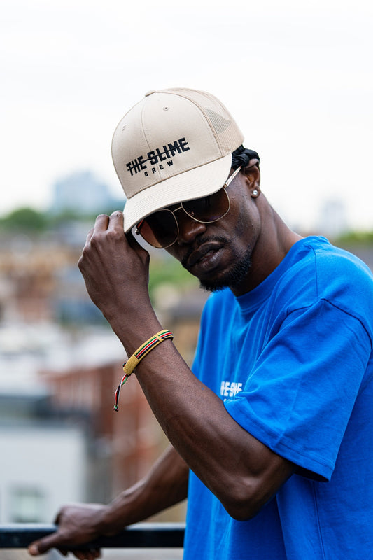 Beige Strikeout Trucker Cap